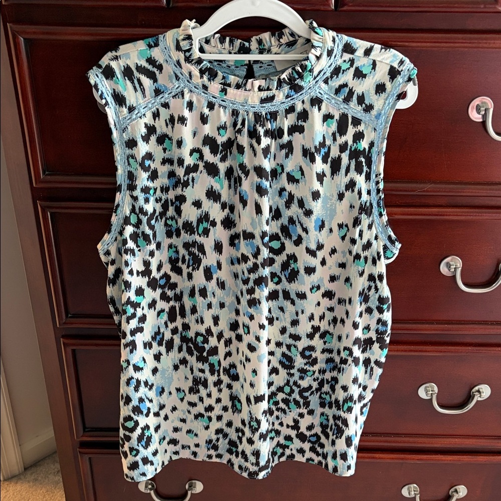LOFT Sleeveless Animal Print Blouse